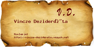 Vincze Dezideráta névjegykártya